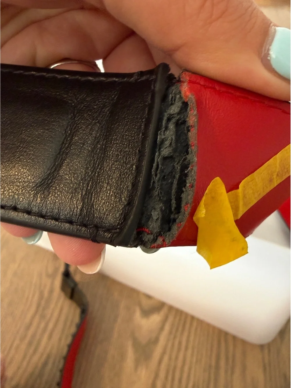 Christian Louboutin 110/44 Men's Black and Red Leather Studded Belt